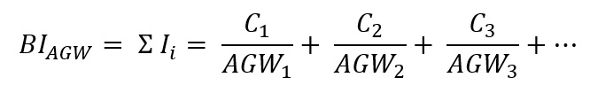 Berechnungsformel für den Bewertungsindex (BI) eines Gemischs